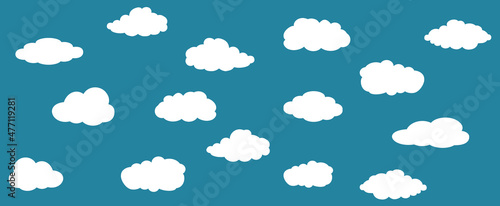 Clouds set isolated on background. Collection of clouds for web site, poster, placard and wallpaper. Creative modern concept. Clouds vector illustration