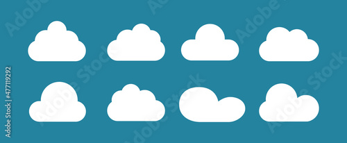 Clouds set isolated on background. Collection of clouds for web site, poster, placard and wallpaper. Creative modern concept. Clouds vector illustration