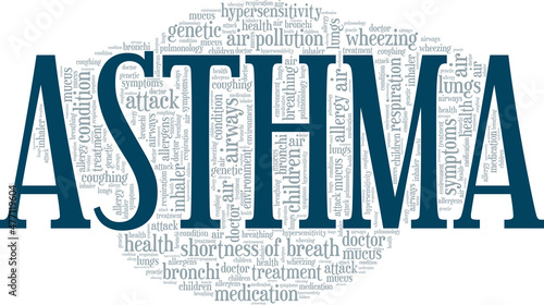 Asthma conceptual vector illustration word cloud isolated on white background.