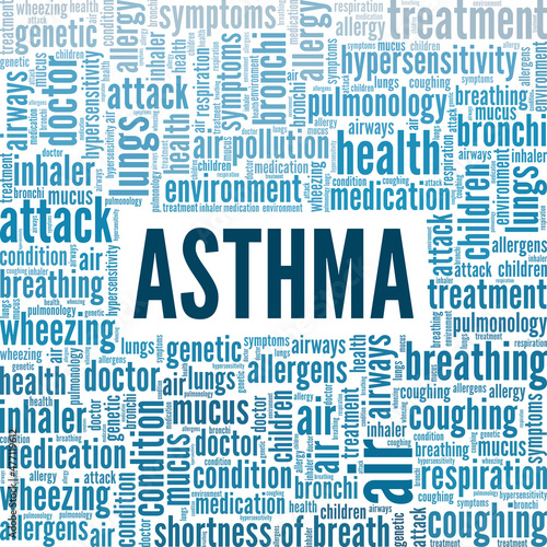 Asthma conceptual vector illustration word cloud isolated on white background.