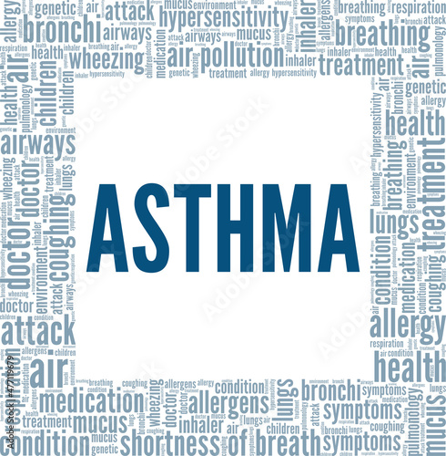 Asthma conceptual vector illustration word cloud isolated on white background.