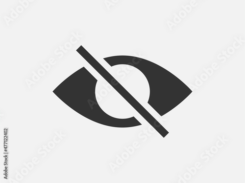 Show password icon, eye symbol. Vector vision hide from watch icon. Secret view web design element.