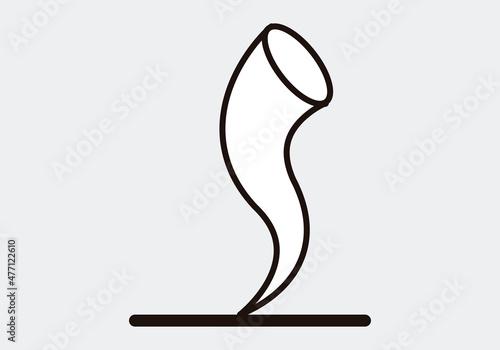 Icono negro de tornado en fondo blanco.