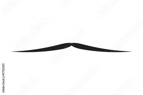 Moustache vector icon. Black retro style mustache. Shave barber vintage man face