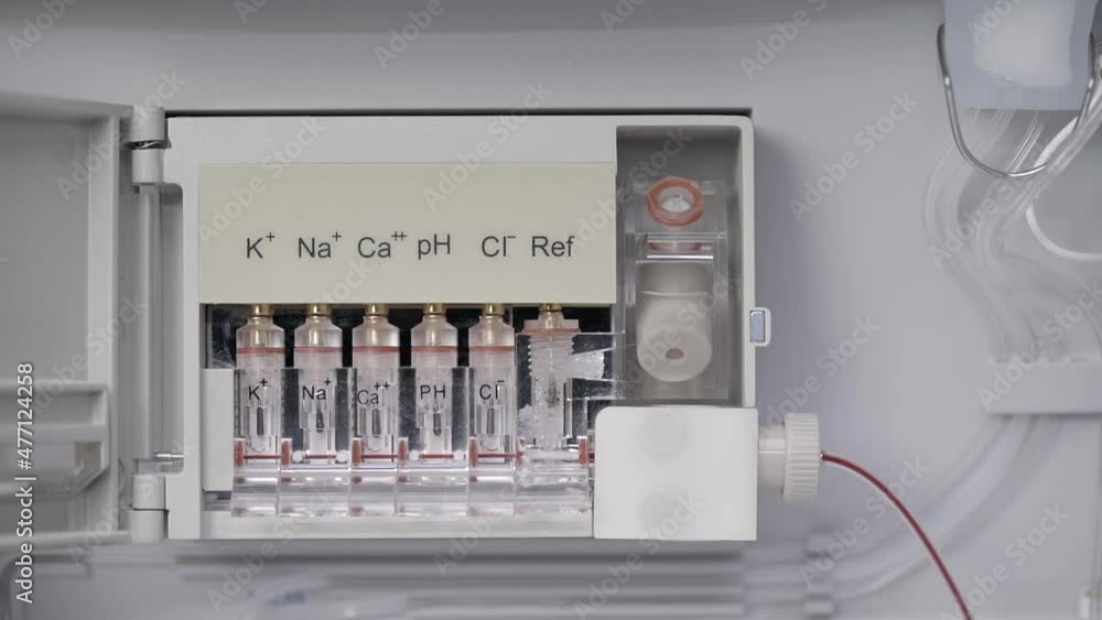 Close up static shot of working blood count machine Close up static shot of working blood count machine