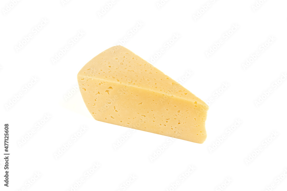 Piece of hard cheese isolated on a white background. Piece of hard cheese isolated on a white background.