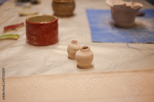 Clay products are in the workshop photo