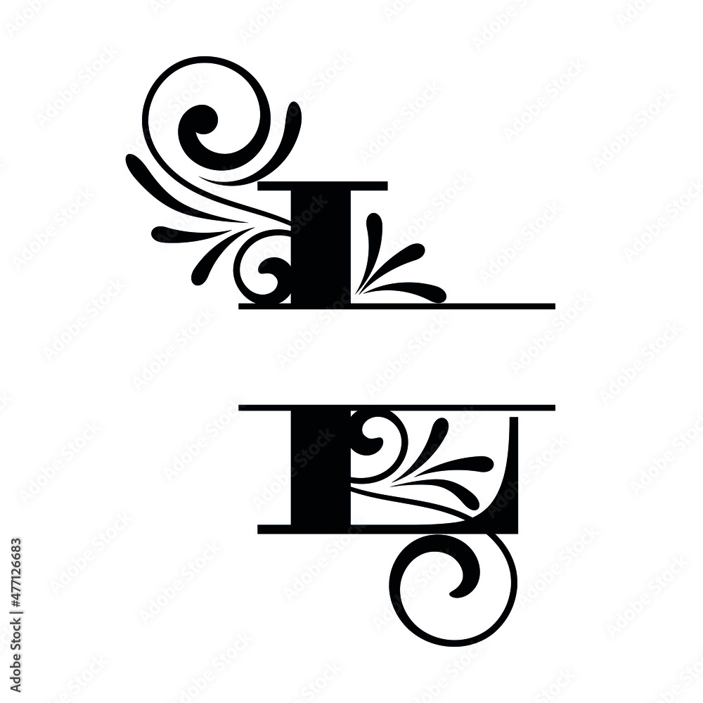 Letter Monogram. Initial letters of the monogram L