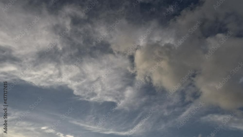 Beautiful soft clouds gliding across the blue sky during sunset. Beautiful soft clouds gliding across the blue sky during sunset.