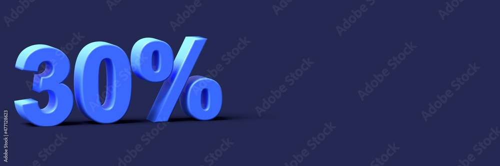 3d blue words 30 percent off discount with blank background 3d blue words 30 percent off discount with blank background
