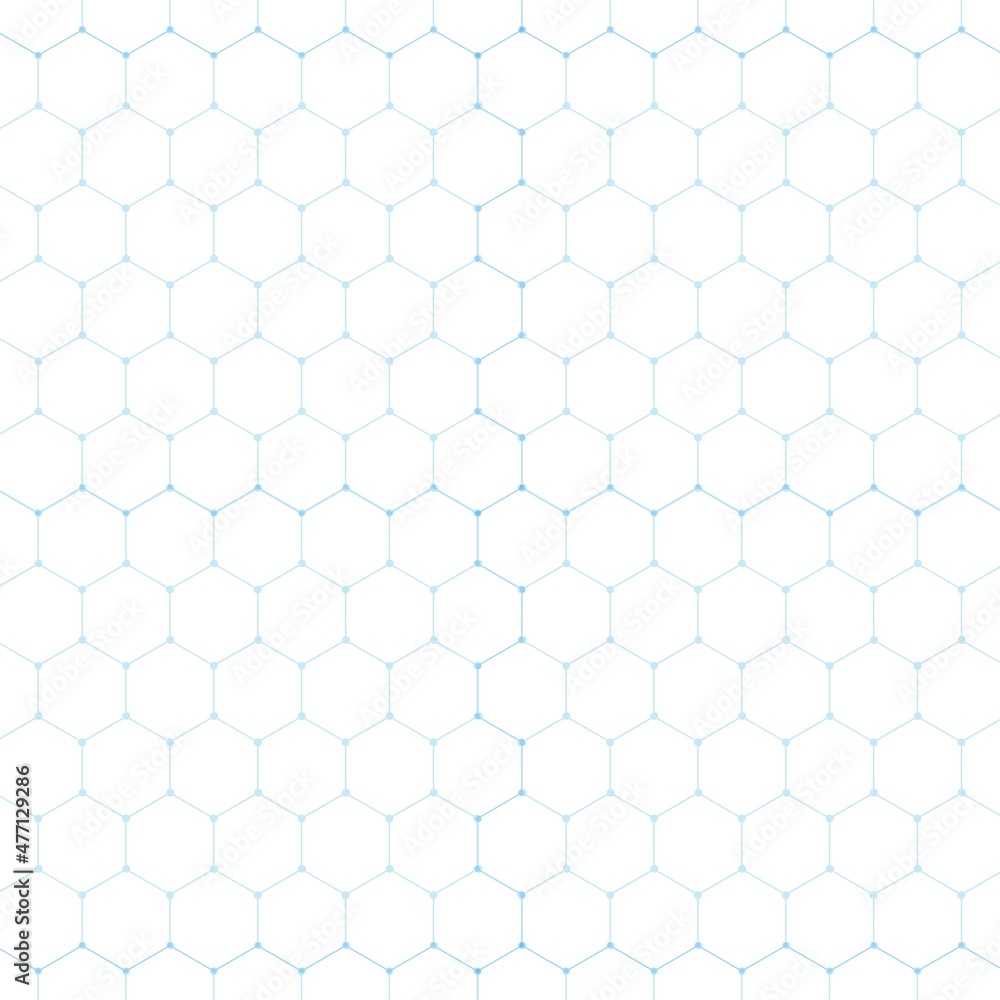Naklejka premium Abstract blue technology hexagon white background