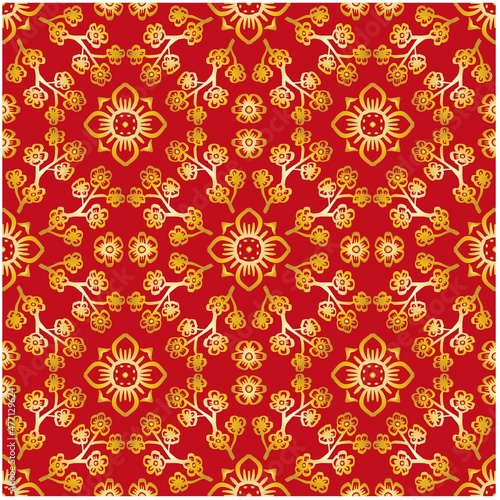 Seamless pattern Chinese floral background