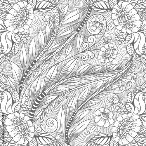 Elegant ethnic decorative floral pattern background