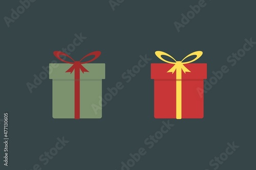 Christmas Gift Vector Art Flat Illustration