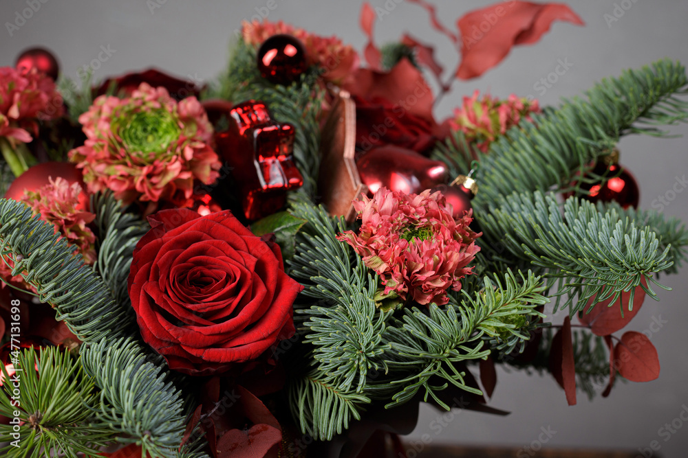christmas decoration on wooden background christmas decoration on wooden background