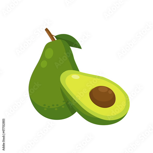 Flat vector of Avocado isolated on white background. Flat illustration graphic icon