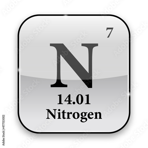 The periodic table element Nitrogen. Vector illustration