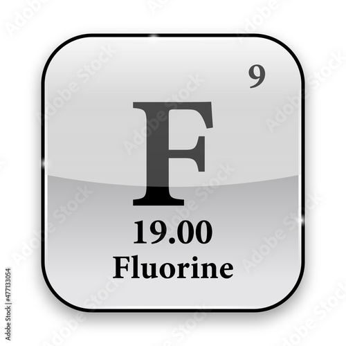 The periodic table element Fluorine. Vector illustration
