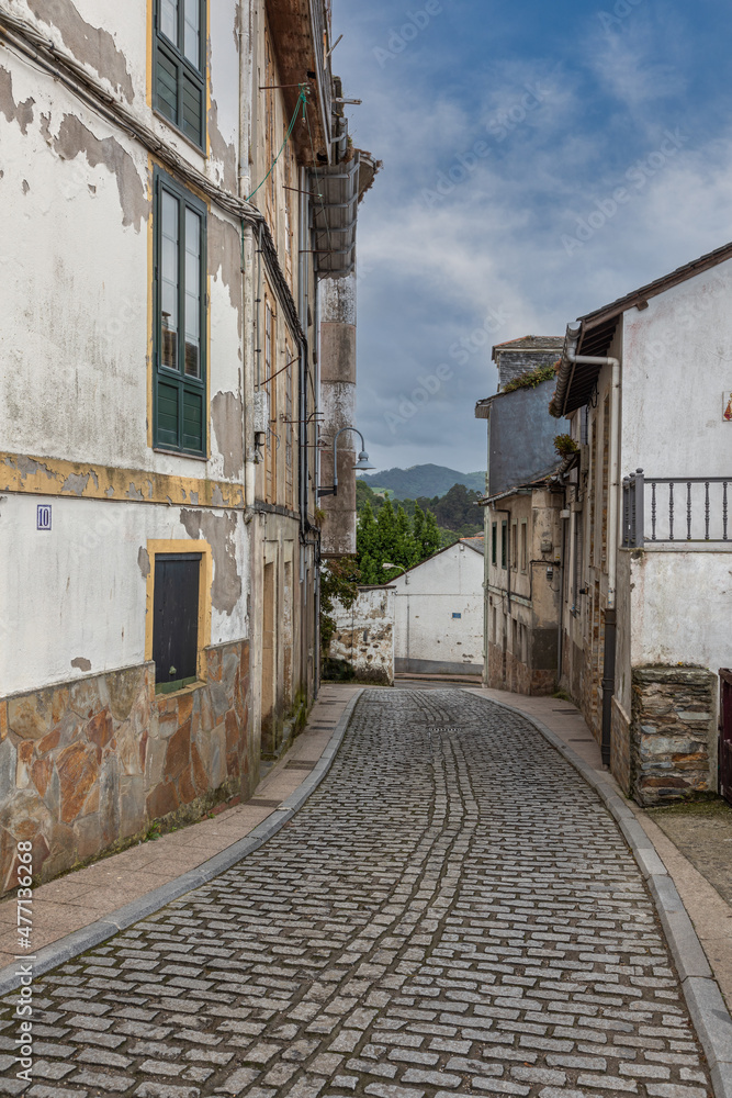 Old streets in Luarca, Asturias on the Camino del Norte. World Heritage pilgrimage towards Santiago de Compostela Old streets in Luarca, Asturias on the Camino del Norte. World Heritage pilgrimage towards Santiago de Compostela