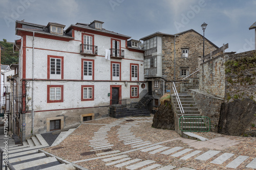 Downtown Luarca. Asturias  Spain. On the Camino del Norte  world Heritage pilgrimage route to Santiago de Compostela