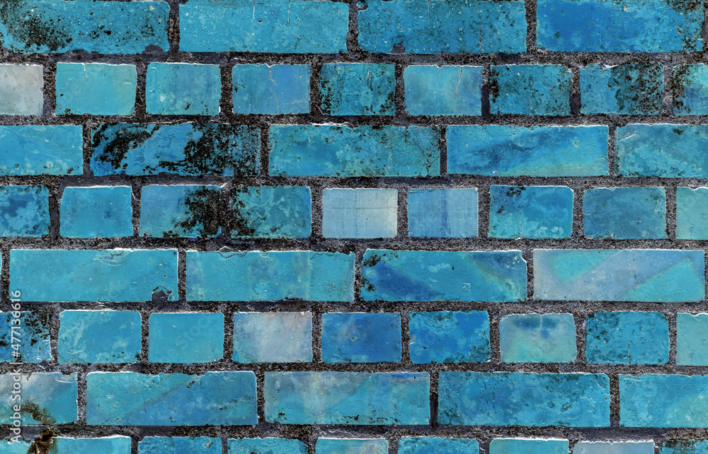 Blau gefärbte Backsteinwand als Hintergrund oder Textur
Blau gefärbte Backsteinwand als Hintergrund oder Textur