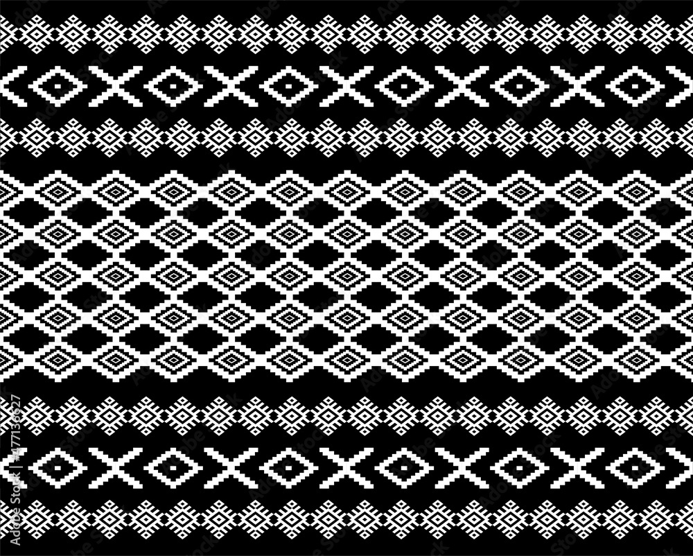Geometric ethnic oriental ikat seamless pattern traditional Design ,carpet,wallpaper,clothing,wrapping,Batik,fabric,Vector illustration for background .embroidery style. Geometric ethnic oriental ikat seamless pattern traditional Design ,carpet,wallpaper,clothing,wrapping,Batik,fabric,Vector illustration for background .embroidery style.