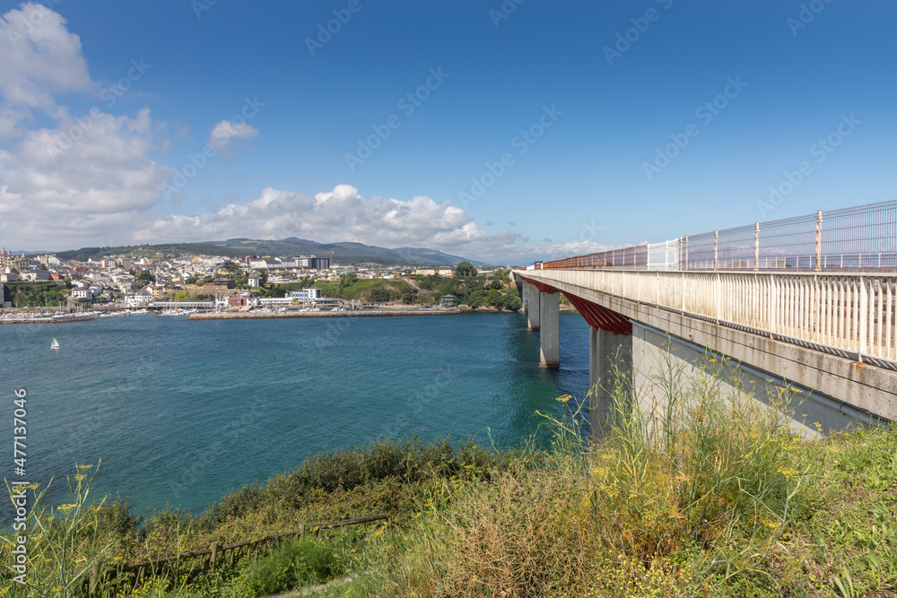 Bridge from Asturias to Galicia part of the world heritage pilgrims route to Santiago de Compostela