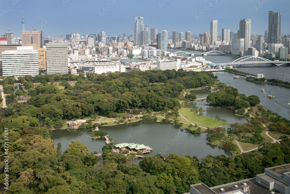 Naklejka premium 浜離宮恩賜公園（東京都中央区浜離宮庭園、2015年撮影）