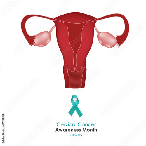January is a month of cervical cancer awareness. Vector