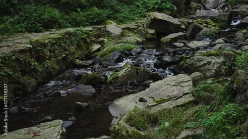 Pure Mountain Stream along Amidaga-Taki Falls in Rural Gifu Japan photo