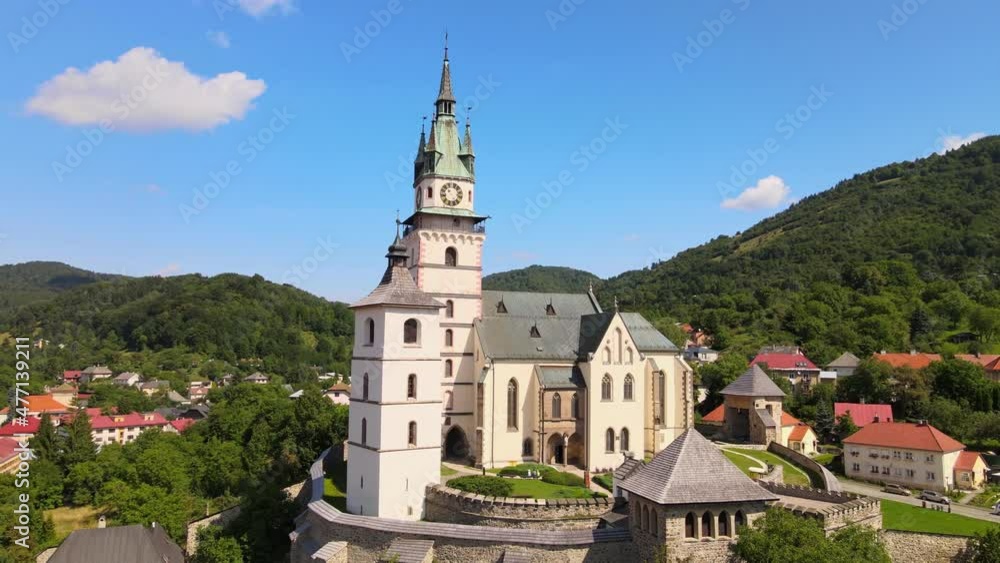 Aerial view of the town castle in Kremnica, Slovakia Aerial view of the town castle in Kremnica, Slovakia