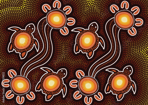 Aboriginal style of turtle painting