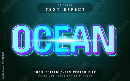 Blue ocean glowing text effect