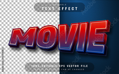 Movie 3d text effect editable