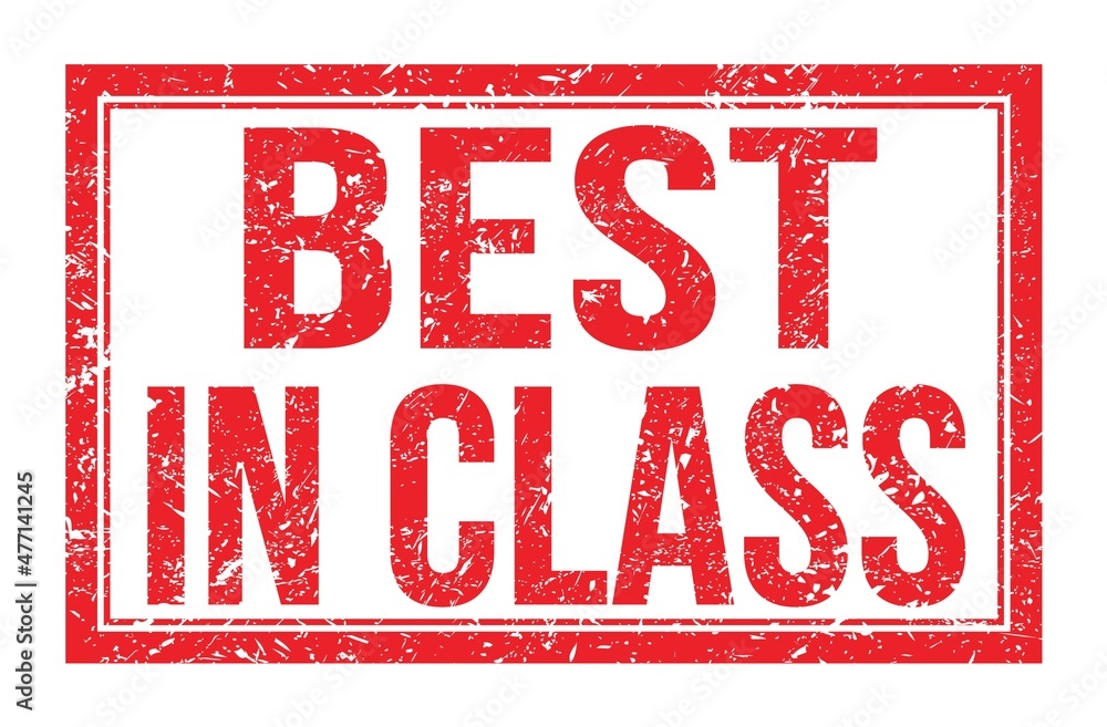 BEST IN CLASS, words on red rectangle stamp sign BEST IN CLASS, words on red rectangle stamp sign