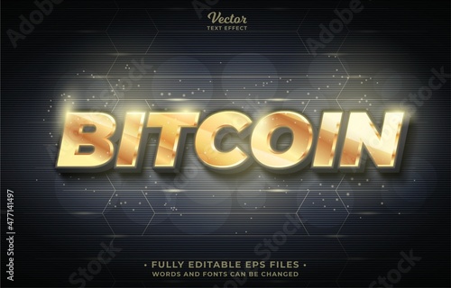 bitcoin text effect editable eps cc