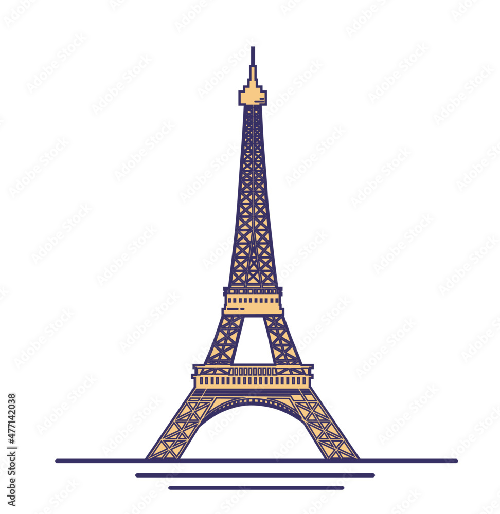 eiffel tower, Paris, vector illustration, icon