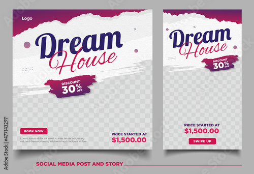 Real estate instagram social media post web banner