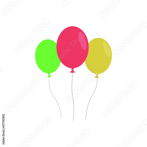 Baloon illustration vector design isolated. Three baloons
