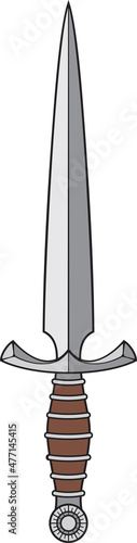 Vintage knife color vector illustration