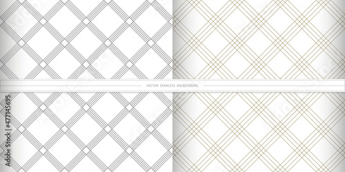 Seamless geometric pattern set. Geometric simple print. Vector repeating texture. The geometric ornaments. Set of seamless patterns for web, textile and wallpapers
