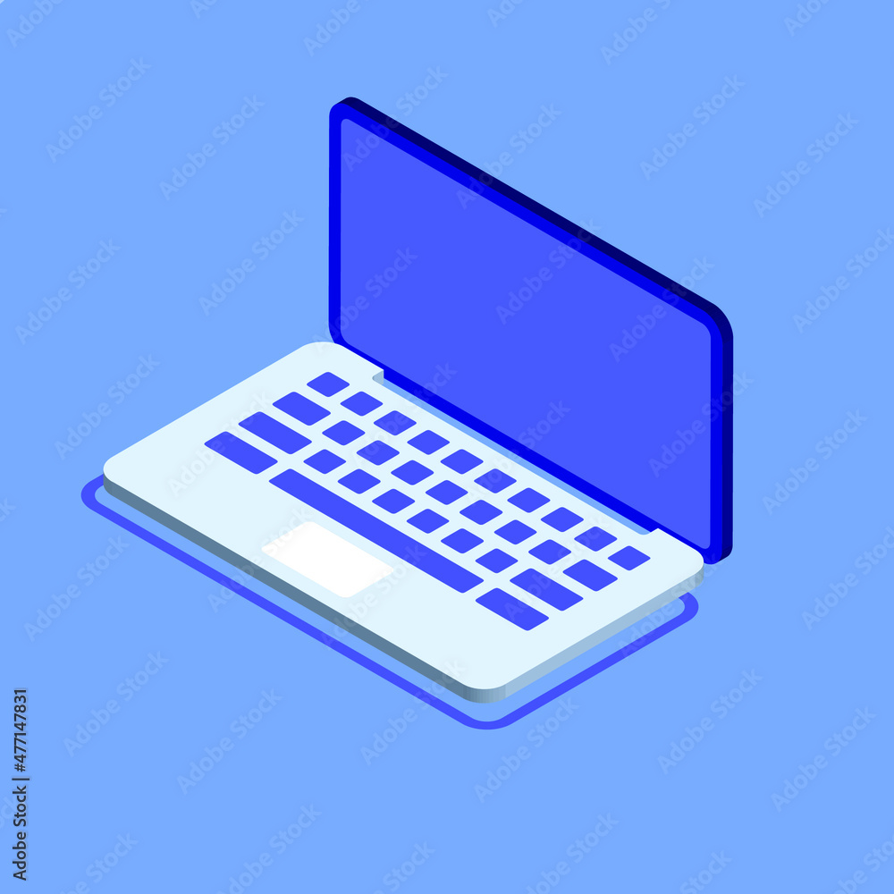 3d Laptop on Blue Background 3d Laptop on Blue Background