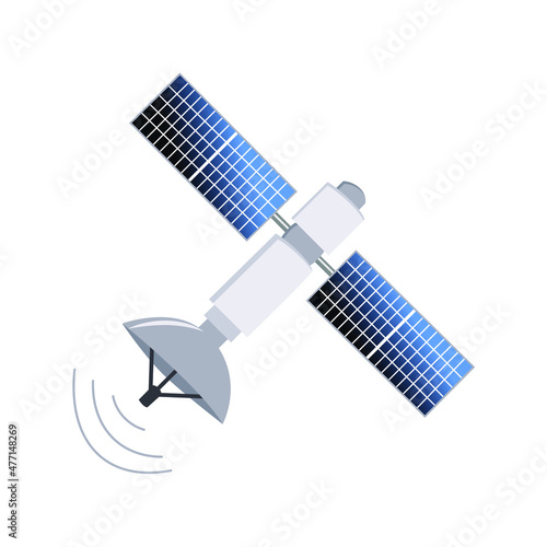 Satellite isolated on the white background. Vector illustration