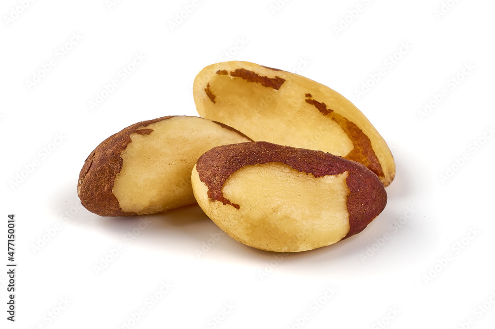 Brazil nuts, isolated on white background. Brazil nuts, isolated on white background.