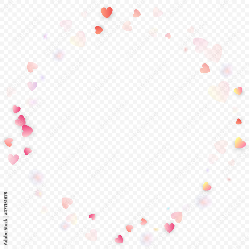 heart love vector confetti frame valentine pink