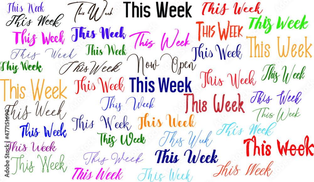 This Week Lettering Design in Multi Style Fonts