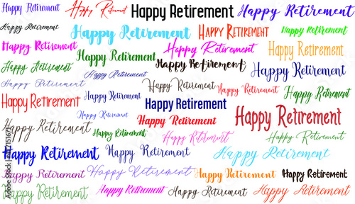Happy Retirement Typography Design in Multi Style Fonts