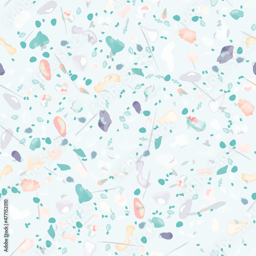 Terrazzo Texture Vector. Flooring Seamless Pattern