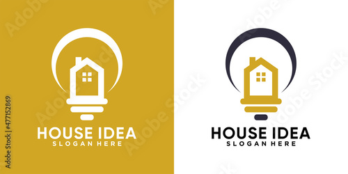 house idea logo design with creative concept