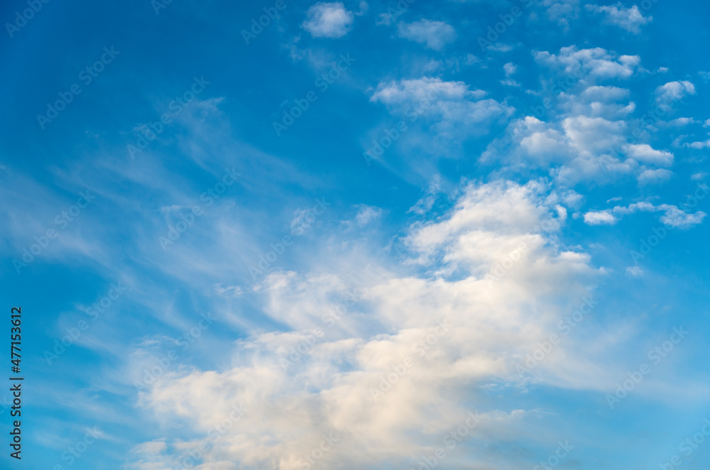 Blue sky with soft puffy clouds Blue sky with soft puffy clouds